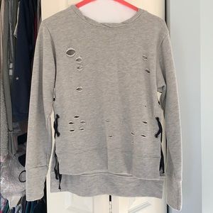 grey comfy sweatshirt